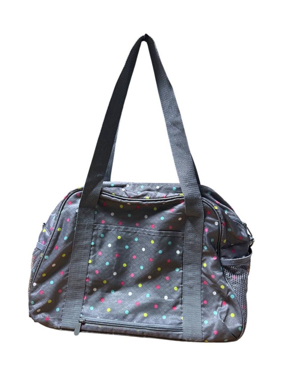 Thirty One All in Tote Confetti Polka Dot Grey Carry On Weekend Bag